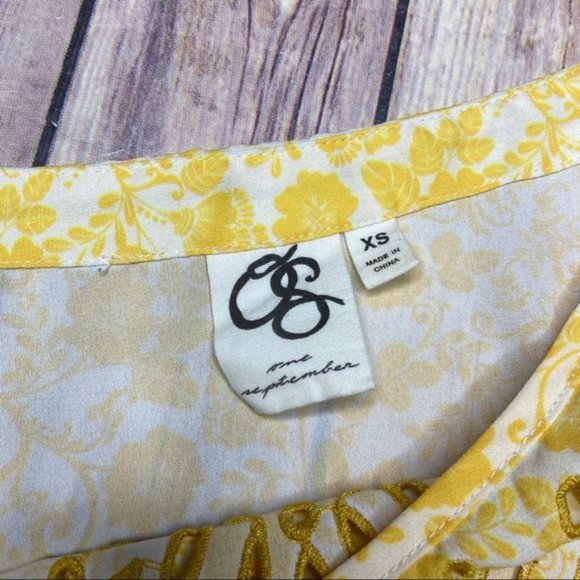 One September Yellow Euphemia Peasant Tunic Top XS - Picture 6 of 10
